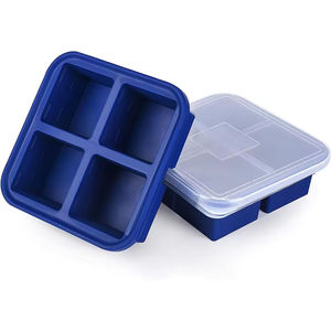 Bac de congélation en silicone avec couvercle, moule de contrôle de portion de 1 tasse, grand récipient de stockage alimentaire pour soupes, bouillons et sauces - Product Image 3