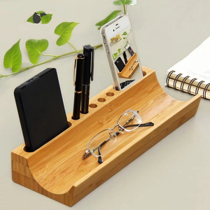 <strong>Best</strong>-selling Bamboo Desktop Storage Stand with No Lid and Divided Wooden Storage Tray Storage and Organization <strong>Tool</strong> - Product Image 3