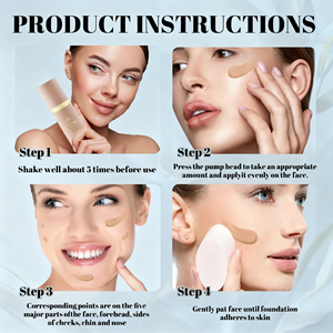 كريم أساس سائل وكونسيلر مع شعار العلامة التجارية، للتحكم في الزيوت وتقليل المسام، مقاوم للماء، طويل الأمد، خالٍ من البودرة، 30 مل - Product Image 3