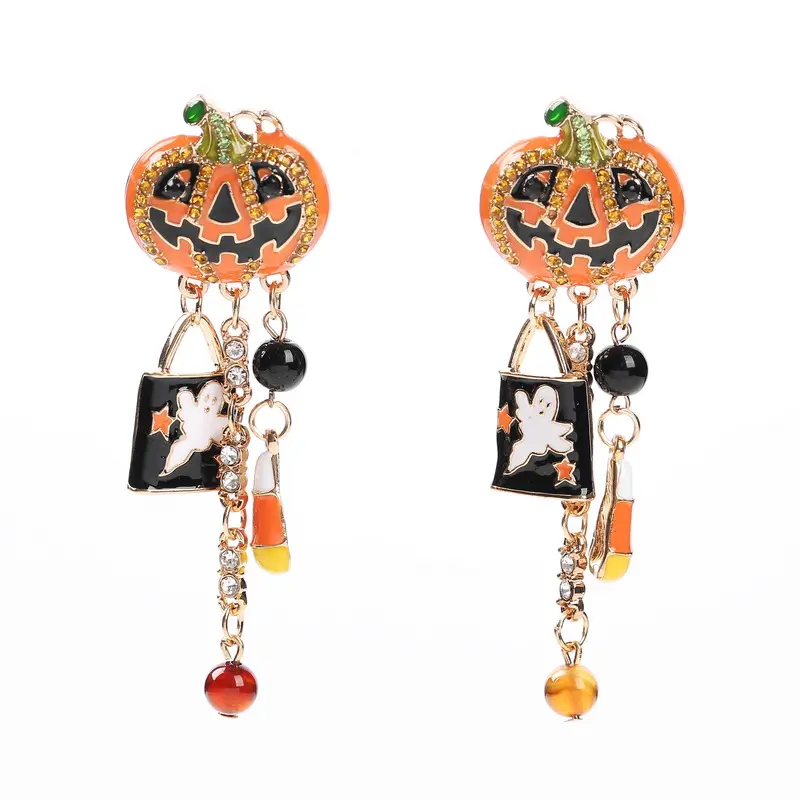 CLARMER europeo y americano exclusivo nuevo creativo de la calabaza de Halloween divertido pendientes para las mujeres