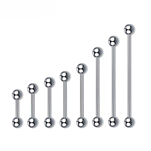 Bijoux de piercing à double boule en acier inoxydable plaqué PVD |   Hypoallergénique et inaltérable |   Plusieurs couleurs disponibles pour l'accès au piercing corporel - Product Image 2