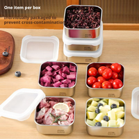 Boîte à lunch réutilisable tendance en acier inoxydable 304, compartimentée, compatible micro-ondes, pour la préparation des repas et la perte de poids, usage domestique