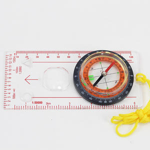 Brújula para exteriores con regla de escala transparente para senderismo y lectura de mapas, herramienta de navegación multifuncional portátil - Product Image 1