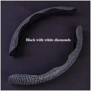 2 Fundas para <span class=keywords><strong>Volante</strong></span> Yingxi YX-SC12 Universales, Modernas, Brillantes, <span class=keywords><strong>con</strong></span> Purpurina, Diseño de Diamantes, 4 Radios, Material ABS - Product Image 4