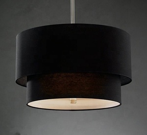 Lámpara Colgante Moderna de 2 Niveles con Pantalla de Tela, Lámpara de Techo <span class=keywords><strong>para</strong></span> Sala de Estar, Dormitorio, Hotel, <span class=keywords><strong>Lamparas</strong></span> - Product Image 2