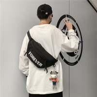 Sac Banane de Créateur Imprimé Lettres, en Toile et Nylon, Étanche, Sport Décontracté, Porté Épaule ou Croisé