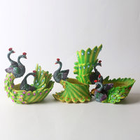 Pot Bunga Resin Kreatif & Nampan Berkebun dengan Desain Motif Ekor Merak Gaya Hewan Merek OEM Model RF20260709LX