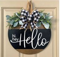 Panneau de porte rustique en bois peint personnalisé avec empreinte de patte mignonne 12x12 pouces pour la décoration de la porte d'entrée