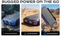 Batterie externe solaire 10000mAh ZL-193 avec lampe torche LED étanche, chargeur portable avec double USB et Type-C pour le camping