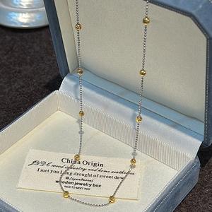 Collar de Plata de Ley S925 con Cuentas, Diseño Retro Simple con Cuentas de Flores y Arroz en Contraste, Estilo Vintage Personalizado - Product Image 4