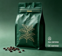 Sachet d'emballage de café à huit soudures latérales de qualité alimentaire avec valve unidirectionnelle, sachet en PET mat pour poudre de café, imprimé en héliogravure, résistant à l'humidité