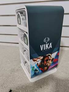 Espositore a 4 Ripiani in Acrilico Bianco con Spingitori Integrati, Vetrina per Ornamenti, Scaffale da Scrivania con <span class=keywords><strong>Adesivi</strong></span> Colorati - Product Image 2