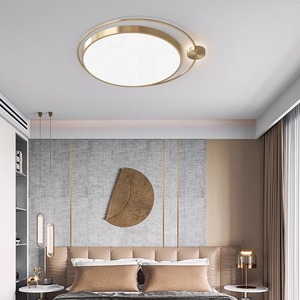 Lámpara de Techo LED de Estilo Nórdico, Totalmente en Cobre, Ultrafina, de Lujo, para Dormitorio/Estudio, con Atenuación Creativa y Protección Ocular - Product Image 5