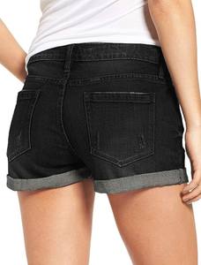 Jeans bleus de qualité supérieure, vente en gros de shorts en denim serrés, jeans en denim personnalisés, shorts en denim noirs décontractés de qualité supérieure pour femmes - Product Image 2