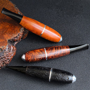 Pipe à fumer Zeppelin Torpedo en bois de bruyère d'Italie, finition laquée 9 mm, portable et coupe-vent, une seule aspiration - Product Image 2