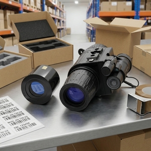กล้องมองกลางคืน PVS-14 OEM ODM ฟอสเฟอร์สีเขียว/ขาว 50 FOV ปรับความสว่างอัตโนมัติ กันน้ำ ระยะมองเห็น 1000 เมตร พร้อมเคส - Product Image 3