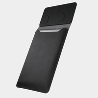 Bolsa de cuero para computadora portátil con cargador inalámbrico 5 en 1 para hombres para Macbook Carga inalámbrica para teléfono para airpods para Apple Watch