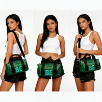 Nouveau sac de voyage en nylon tricoté tendance, sac bandoulière, logo personnalisable