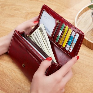 Portefeuille long <span class=keywords><strong>en</strong></span> <span class=keywords><strong>cuir</strong></span> vintage de luxe pour femmes, <span class=keywords><strong>porte</strong></span>-cartes et <span class=keywords><strong>porte</strong></span>-<span class=keywords><strong>monnaie</strong></span>, collection 2026, design tendance - Product Image 4