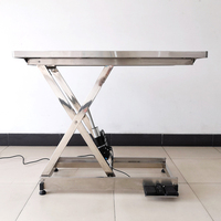 Table d'opération vétérinaire EUR VET en acier inoxydable 304 avec élévateur électrique pour diagnostic et traitement en clinique