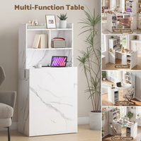 Table de manucure murale avec grand rangement et station de charge intégrée, table pliante multifonctionnelle pour la maison, le salon ou le bureau