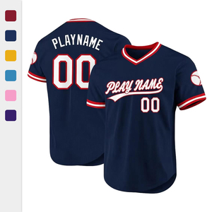 <span class=keywords><strong>Maillot</strong></span> de baseball personnalisé, broderie personnalisée, uniforme d'équipe, tissu en maille respirant de haute qualité, unisexe, adulte, respectueux de l'environnement, col en V - Product Image 1