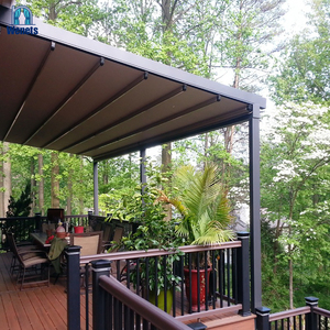 Pergola à toit rétractable télécommandée en promotion – Système d'auvent pliant pour terrasse avec couvertures de toit rétractables - Product Image 2