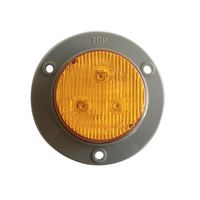 Feux de remorque à LED ronds de 2 pouces, rouges/ambre clairs, 12V 24V, montage sur bride ABS, feux de gabarit latéraux pour camion