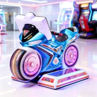 Simulateur de course de moto LED interactif à monnayeur pour usage en salle de jeux intérieure