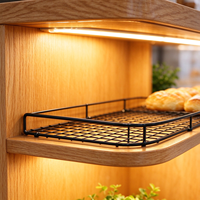 Table de présentation de fleurs en bois avec éclairage LED et dos en verre pour boulangerie, magasin de cadeaux