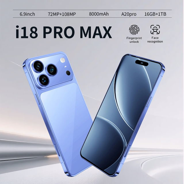 A18 PRO MAX 5G Octa Core HD 120Hz Display English Android 15 LTE 16+1TB 108MP 7.3" OLED Smartphone