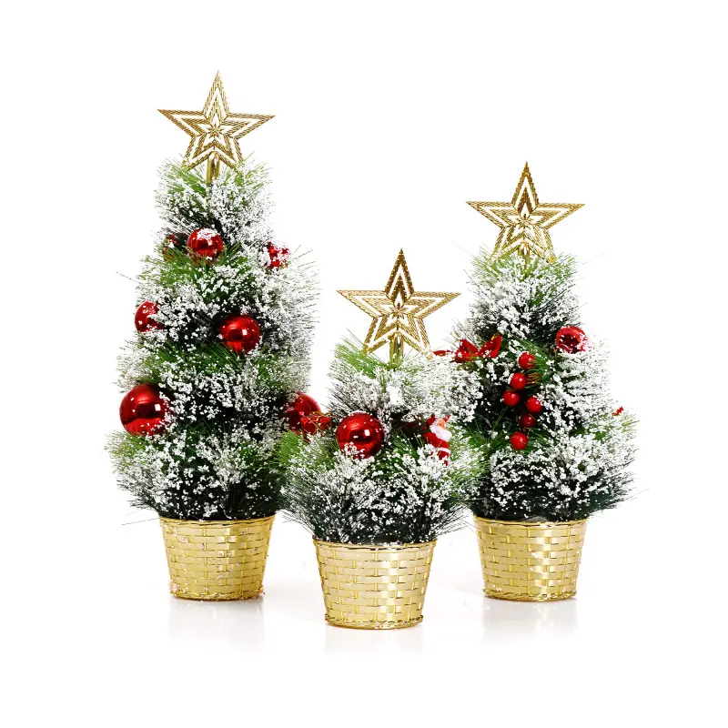 Abletop árvore de natal artificial, decorações de pvc para árvore de natal, enfeites de natal, decoração externa para árvore de natal