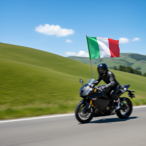 MAZZEO GIOCATTOLI Drapeau italien 90X150 Cm en polyester avec mât pour utilisation sur moto - Product Image 3