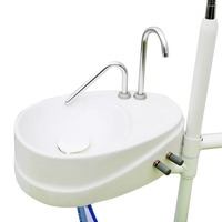 Fauteuil dentaire pliable portable avec lampe LED orale et fonction de rinçage à l'eau, fauteuil mobile lumineux