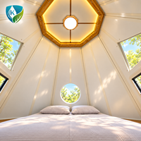 Maison conteneur capsule spatiale de luxe, pod de glamping modulaire préfabriqué, cabane dôme panoramique, mini-maison pour hôtel-resort