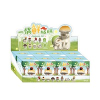 Figurine de chat champignon créative en boîte mystère, ornement de bureau Mushroomie Cat, miniature animale en résine, décoration d'intérieur, jouet d'art de collection