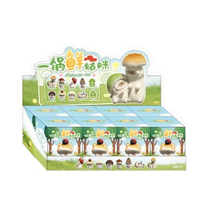 Figurine de chat champignon créative en boîte mystère, ornement de bureau Mushroomie Cat, miniature animale en résine, décoration d'intérieur, jouet d'art de collection - Product Image 1