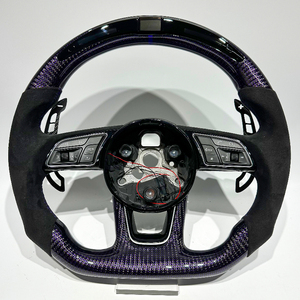 <span class=keywords><strong>Volante</strong></span> Deportivo de Fibra de Carbono Morada, Fabricado en Gamuza para Audi Q C8 A1 A3 <span class=keywords><strong>A4</strong></span> A5 A6 A7 A8 B6 <span class=keywords><strong>B7</strong></span> B8 B9 C6 C7 TT R8 - Product Image 1