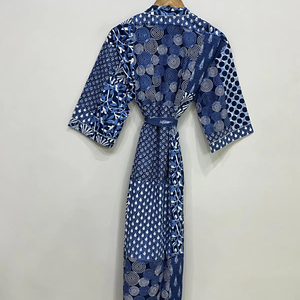 Kimono largo de algodón, tamaño libre, suelto y cómodo para adaptarse a cualquier tamaño, 50 pulgadas aproximadamente, proveedor de India - Product Image 3