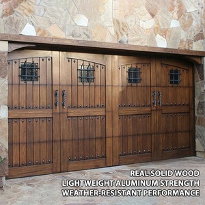 Puertas de Garaje de Estilo Rústico Americano, Fabricadas en <span class=keywords><strong>Madera</strong></span> Sólida, Estructura Estable, Funcionamiento Suave, Reducción de Ruido, Venta al Por Mayor de Fábrica - Product Image 4