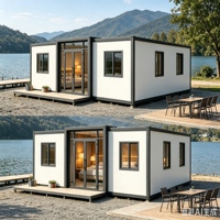 Maison de vacances modulaire préfabriquée au bord du lac, cabane intégrée portable pour complexe balnéaire en bordure de lac