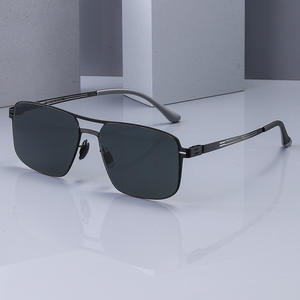 Ks-3820 Lunettes de soleil polarisées pour hommes, monture carrée en métal, protection UV400, type 3 lentilles, pour la protection solaire en extérieur - Product Image 4