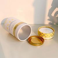 Boîte d'emballage en tube de papier kraft pour aliments, impression personnalisée, thé, café/épices, poudre de protéines, tube en papier