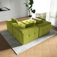 Vintage Grünes Xueni Chenille Modulares Sofa Frei Kombinierbare Sektional-Couch für Wohnzimmer
