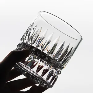 批发流行手工雕刻威士忌盒装玻璃杯库存饮料酒杯酒杯