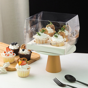 Papelão Cupcake Muffin Box Transparente/8 Pode Ser Personalizado Pode Levar A Bandeja De Festa 4/6 PET Coberto Branco Artesanal OEM - Product Image 6