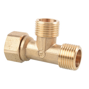 Raccord en T à quatre points en cuivre épaissi 1/2, raccord en T extérieur et intérieur, raccords en cuivre pour <span class=keywords><strong>chauffe</strong></span>-<span class=keywords><strong>eau</strong></span>, joint de tuyau d'<span class=keywords><strong>eau</strong></span> pour salle de bain - Product Image 1
