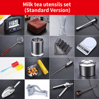 Ensemble d'ustensiles et de petits outils en acier inoxydable durable pour la préparation de thé au lait, café, bubble tea et jus – Idéal pour les bars et les salons de thé.