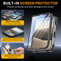 Étui pour iPhone Duo avec protection d'écran intégrée, support magnétique puissant, protection de la charnière, protection intégrale à 360°, coque pliable