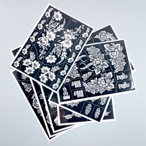 Pochoirs personnalisés pour tatouages au henné Mehndi, imperméables, pour mains et pieds, style ethnique ajouré, modèles simples pour mariages et fêtes, autocollants de <span class=keywords><strong>peinture</strong></span> - Product Image 6